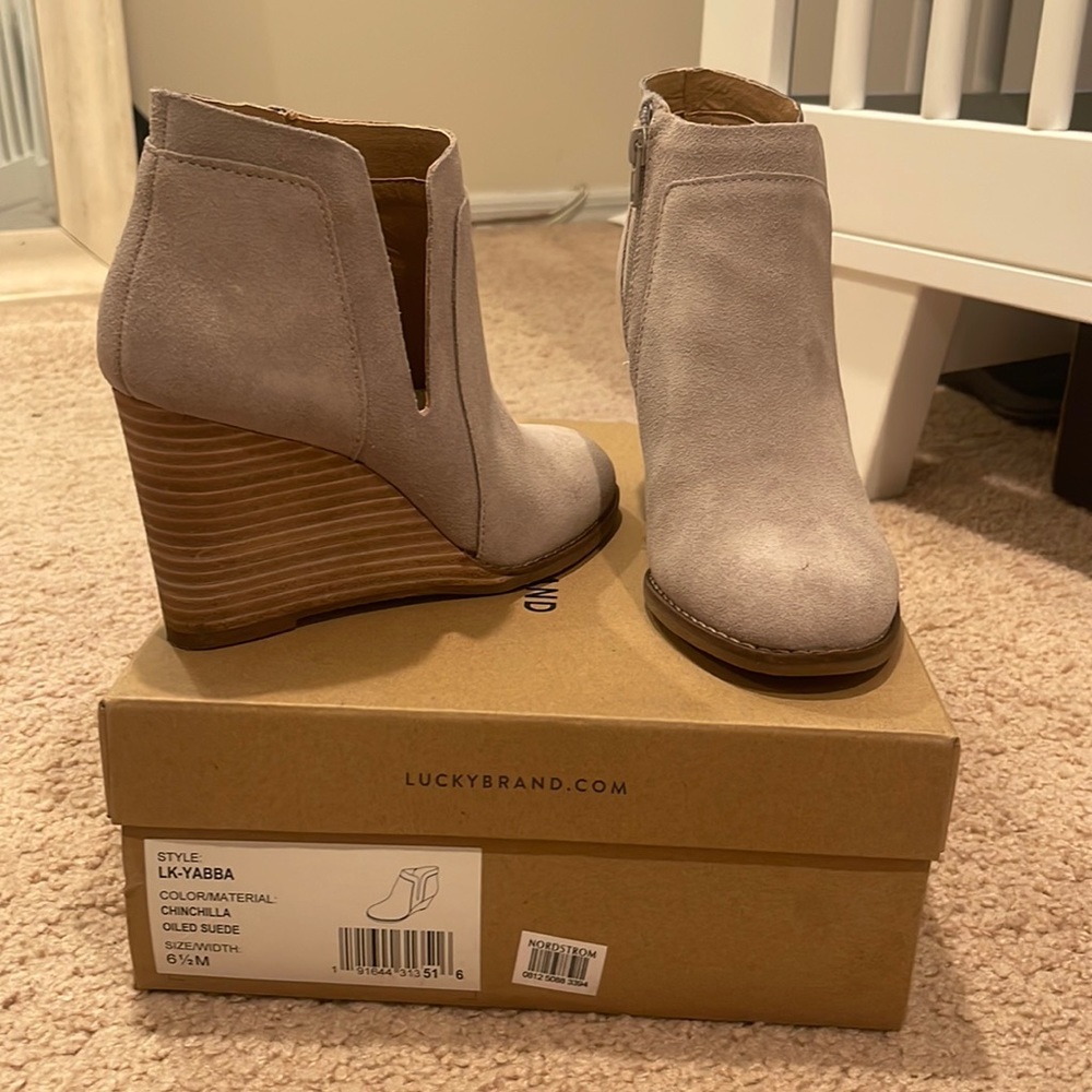 Lucky Brand wedge ankle booties